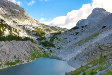 Fototapeta na wymiar Lake v Ledvicah, Julian Alps, Slovenia