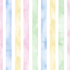 Cute watercolor background. Watercolor vertical stripes. Vintage background. Perfect for fabric, textile, wallpaper, kindergarten.