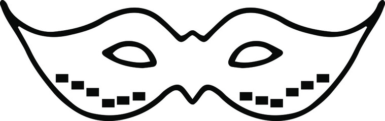 Mask, hand-drawn disguise
mask. Hand -drawn doodles illustration carnival mask.
Line art mask.