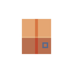 Carton box pixel art icons set, paper boxes closed. Isolated vector illustration. Design for logo and app.