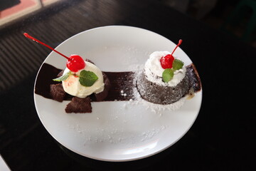 delicious dessert chocolate lava