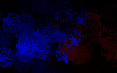 Dark Blue, Red vector doodle layout with flowers.