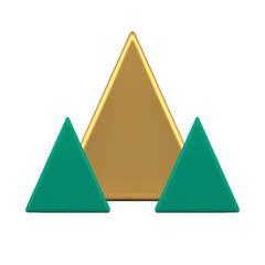 Glossy triangle pyramid composition minimalist Christmas tree modern design 3d icon vector