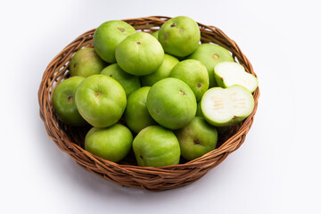 Raw Tinda, tinde also called dhemse, Apple Gourd, Baby Pumpkin, Indian Squash Round Melon.