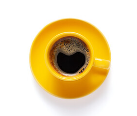 Cup of coffee at white background. Coffee drink isolated