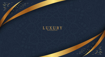 Luxury paper cut backgrounds with golden line and halftone gradients Vector illustration.