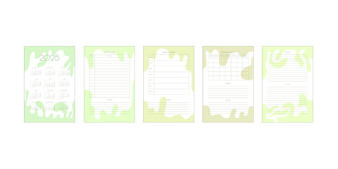 2025 calendar and daily weekly monthly planner to do list with delicate minimalist design.