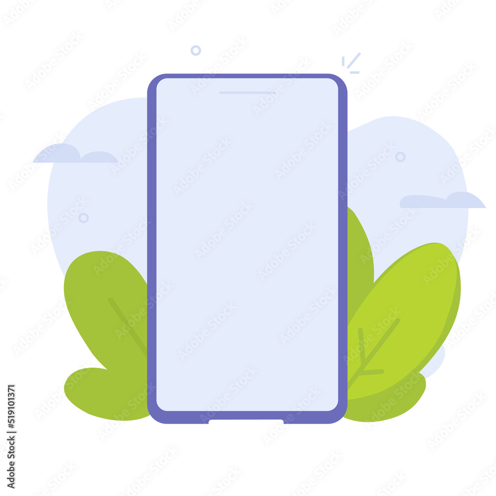 Wall mural cell phone blank screen vector modern or smartphone cellular cellphone with empty white display grap