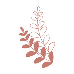 Branches with leaves semi flat color vector decor element. Flora and botany. Nature. Full sized item on white. Plants simple cartoon style illustration for web graphic design and animation