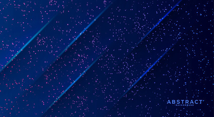 Blue Background. Dark blue abstract background geometry, Shining abstract particle flow background.