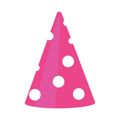 Dotted party cone semi flat color vector object. Accessory for holiday party. Full sized item on white. Funny hat simple cartoon style illustration for web graphic design and animation