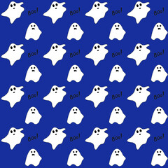 Ghosts for Halloween. Seamless pattern. Vector illustration. Surface pattern design.