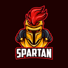 Head Spartan Mascot Logo Illustration