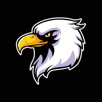Eagle Head Mascot Cartoon Illustration