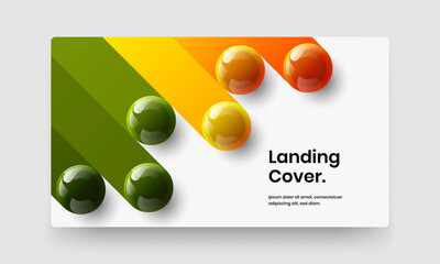 Amazing realistic balls placard illustration. Simple brochure vector design template.