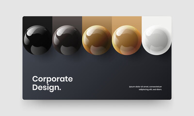 Unique realistic balls booklet layout. Fresh leaflet design vector illustration.