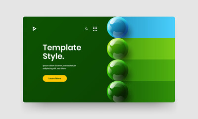 Vivid corporate identity design vector layout. Colorful 3D balls company cover concept.