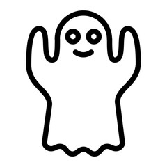 Halloween ghost outline icon. Editable stroke. 64x64 Pixel Perfect. Vector graphics