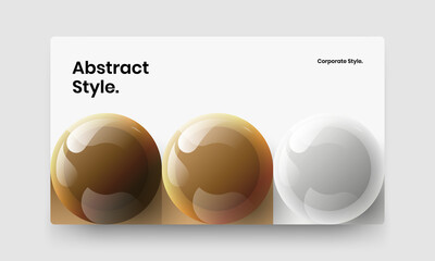 Fresh banner vector design layout. Abstract 3D spheres flyer concept.