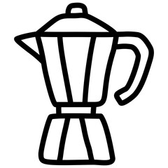 handdrawn moka pot icon