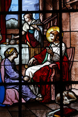 Stained glass in Notre Dame des Vallons church