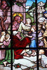 Obraz premium Stained glass in Notre Dame des Vallons church