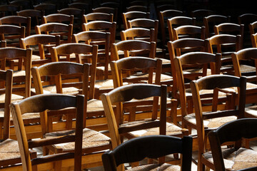 Pews in Saint Jean Baptiste's church