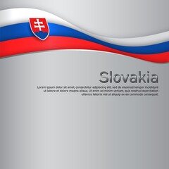 Abstract waving slovakia flag. State patriotic slovak cover, flyer. Creative background for slovakia patriotic holiday card design. Paper cut style. National poster. Business booklet. Vector design