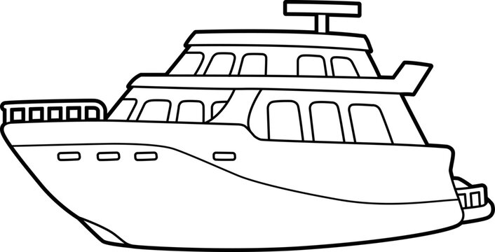 Yacht Vehicles Coloring Page for Kids