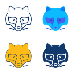 Tanuki racoon dog icon set