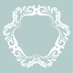 Elegant vintage ornament in classic style. Abstract traditional white pattern with oriental elements. Classic vintage pattern