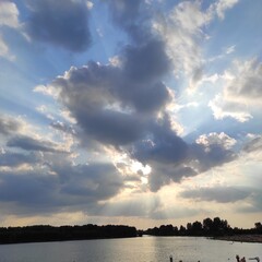 sunset over the river