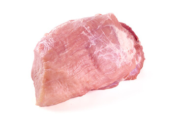 Raw pork shoulder isolated on white background.