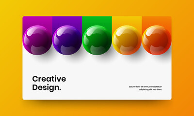 Isolated 3D balls postcard illustration. Unique cover vector design layout.