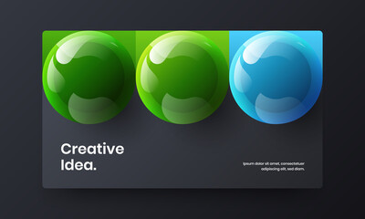Modern 3D spheres presentation template. Geometric corporate identity vector design layout.