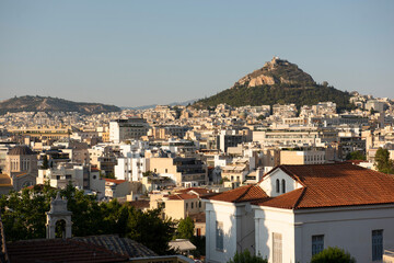 ATHENS: Mount Lycabettus seen from the Acropolis of Athens.  