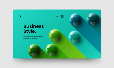Amazing 3D balls corporate brochure concept. Premium site design vector template.