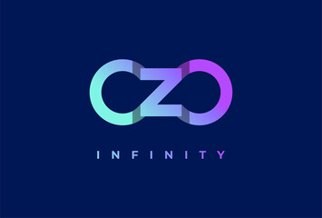 Infinity Logo. letter Z with infinity icon combination. suitable for technology, brand and company logo, vector illustration
