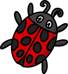 Ladybug Animal Cartoon Colored Clipart 