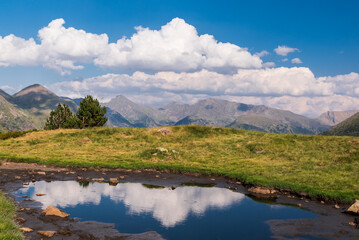 Andorra lakes on Tristaina scenic view