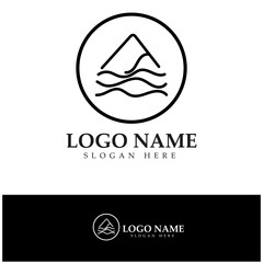 Obraz premium River Logo vector icon illustration design template