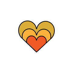 heat, hearts line icon. Elements of wedding illustration icons. Signs, symbols can be used for web, logo, mobile app, UI, UX
