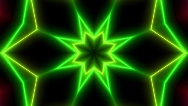 Hypnotic strobe background. Led laser neon lights flickering. Strong crazy moving shapes. Music show opener video