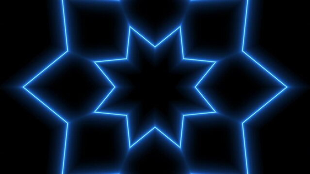Hypnotic strobe background. Led laser neon lights flickering. Strong crazy moving shapes. Music show opener video