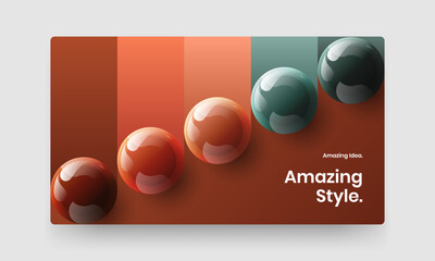 Trendy company identity design vector concept. Fresh realistic balls leaflet illustration.
