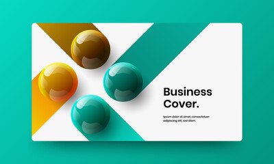 Colorful handbill vector design layout. Modern realistic balls banner template.