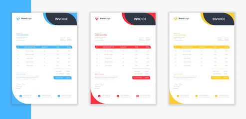Modern Corporate Invoice print template set 