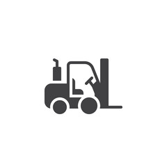 Forklift truck vector icon