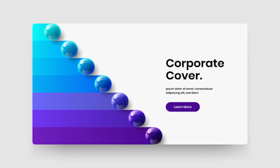 Simple cover design vector concept. Original realistic spheres brochure layout.