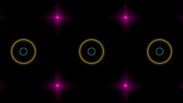 Hypnotic strobe background. Led laser neon lights flickering. Strong crazy moving shapes. Music show opener video 4k.